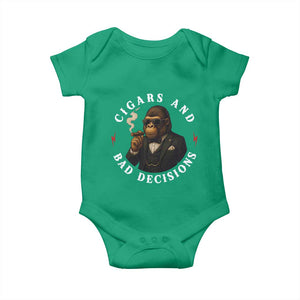 Cigars And Bad Decisions Baby Onesie Funny Gorilla Gift TS12 Irish Green Print Your Wear