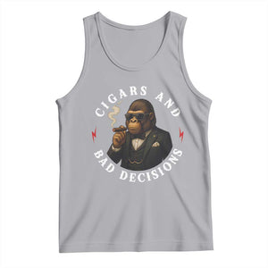 Cigars And Bad Decisions Tank Top Funny Gorilla Gift TS12 Athletic Heather Print Your Wear