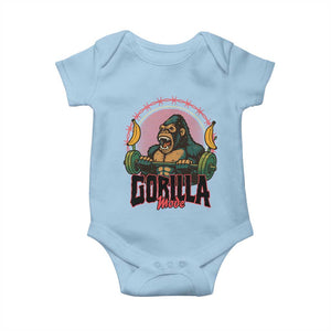 Fitness Lover Gift Baby Onesie Gorilla Mode TS12 Light Blue Print Your Wear