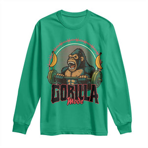 Fitness Lover Gift Long Sleeve Shirt Gorilla Mode TS12 Irish Green Print Your Wear