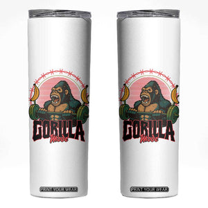 Fitness Lover Gift Skinny Tumbler Gorilla Mode TS12 White Print Your Wear