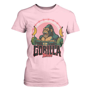 Fitness Lover Gift T Shirt For Women Gorilla Mode TS12 Light Pink Print Your Wear