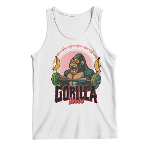 Fitness Lover Gift Tank Top Gorilla Mode TS12 White Print Your Wear