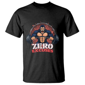 Zero Excuses T Shirt Gorilla Fitness Lover Gift TS12 Black Print Your Wear