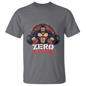 Zero Excuses T Shirt Gorilla Fitness Lover Gift TS12 Charcoal Print Your Wear