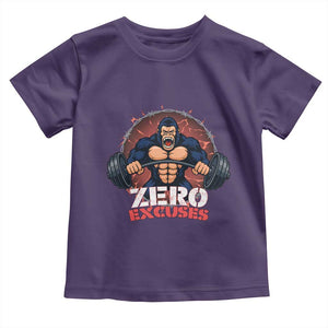 Zero Excuses Toddler T Shirt Gorilla Fitness Lover Gift TS12 Purple Print Your Wear