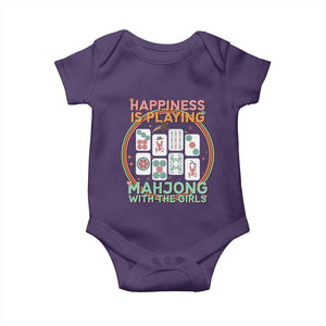 Happiness Is Playing Mahjong With The Girls Baby Onesie Mahjong Time TS12 Purple Print Your Wear