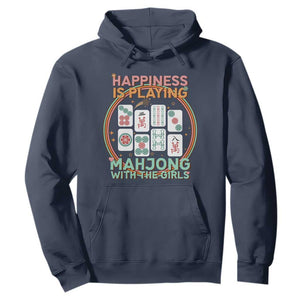 Happiness Is Playing Mahjong With The Girls Hoodie Mahjong Time TS12 Navy Print Your Wear