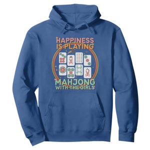 Happiness Is Playing Mahjong With The Girls Hoodie Mahjong Time TS12 Royal Blue Print Your Wear
