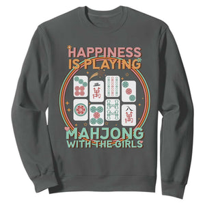 Happiness Is Playing Mahjong With The Girls Sweatshirt Mahjong Time TS12 Dark Heather Print Your Wear