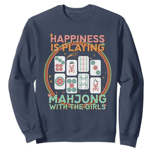 Happiness Is Playing Mahjong With The Girls Sweatshirt Mahjong Time TS12 Navy Print Your Wear