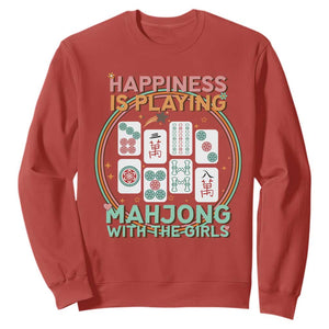Happiness Is Playing Mahjong With The Girls Sweatshirt Mahjong Time TS12 Red Print Your Wear