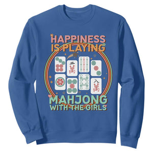 Happiness Is Playing Mahjong With The Girls Sweatshirt Mahjong Time TS12 Royal Blue Print Your Wear