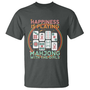 Happiness Is Playing Mahjong With The Girls T Shirt Mahjong Time TS12 Dark Heather Print Your Wear