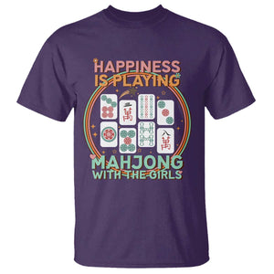Happiness Is Playing Mahjong With The Girls T Shirt Mahjong Time TS12 Purple Print Your Wear