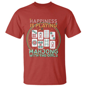 Happiness Is Playing Mahjong With The Girls T Shirt Mahjong Time TS12 Red Print Your Wear