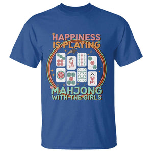 Happiness Is Playing Mahjong With The Girls T Shirt Mahjong Time TS12 Royal Blue Print Your Wear