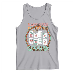 Happiness Is Playing Mahjong With The Girls Tank Top Mahjong Time TS12 Athletic Heather Print Your Wear