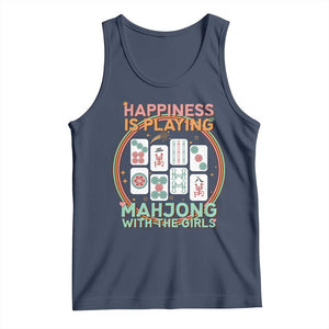Happiness Is Playing Mahjong With The Girls Tank Top Mahjong Time TS12 Navy Print Your Wear