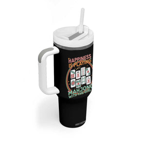 Happiness Is Playing Mahjong With The Girls Tumbler With Handle Mahjong Time TS12 Print Your Wear