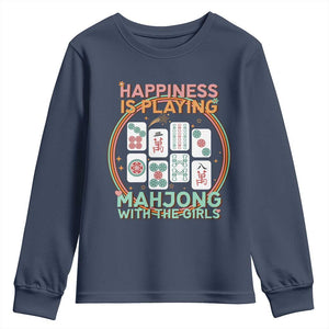 Happiness Is Playing Mahjong With The Girls Youth Sweatshirt Mahjong Time TS12 Navy Print Your Wear