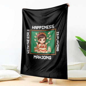 Gambling Chinese Gift Throw Blanket Happiness Is Playing Mahjong With The Girls TS12 Print Your Wear