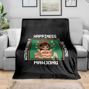 Gambling Chinese Gift Throw Blanket Happiness Is Playing Mahjong With The Girls TS12 Print Your Wear