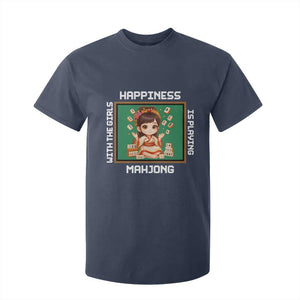 Gambling Chinese Gift T Shirt For Kid Happiness Is Playing Mahjong With The Girls TS12 Navy Print Your Wear