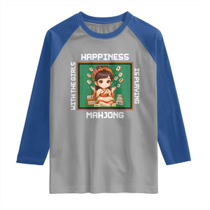 Gambling Chinese Gift Raglan Shirt Happiness Is Playing Mahjong With The Girls TS12 Sport Gray Royal Print Your Wear