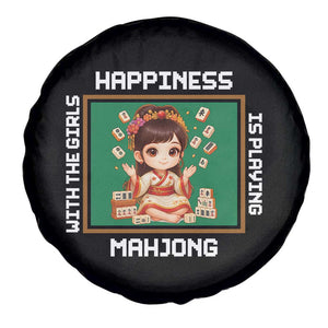 Gambling Chinese Gift Spare Tire Cover Happiness Is Playing Mahjong With The Girls TS12 Print Your Wear