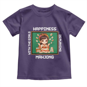 Gambling Chinese Gift Toddler T Shirt Happiness Is Playing Mahjong With The Girls TS12 Purple Print Your Wear
