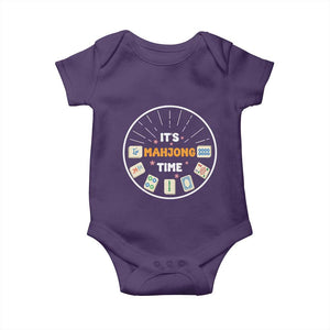 It Is Mahjong Time Baby Onesie Gambling Chinese Gift TS12 Purple Print Your Wear