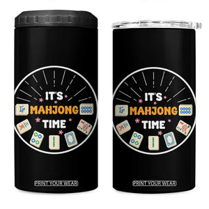It Is Mahjong Time 4 in 1 Can Cooler Tumbler Gambling Chinese Gift TS12 One Size: 16 oz Black Print Your Wear