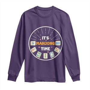 It Is Mahjong Time Long Sleeve Shirt Gambling Chinese Gift TS12 Purple Print Your Wear