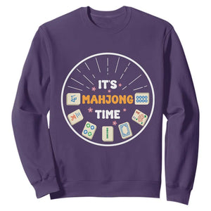 It Is Mahjong Time Sweatshirt Gambling Chinese Gift TS12 Purple Print Your Wear