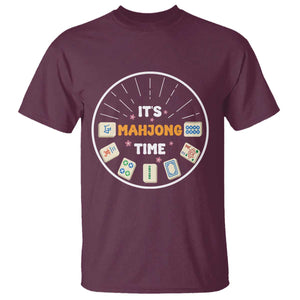 It Is Mahjong Time T Shirt Gambling Chinese Gift TS12 Maroon Print Your Wear
