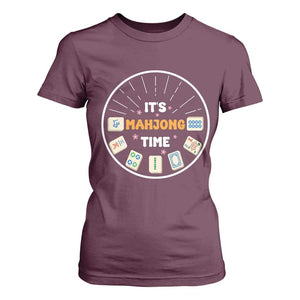 It Is Mahjong Time T Shirt For Women Gambling Chinese Gift TS12 Maroon Print Your Wear