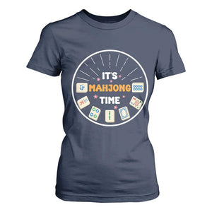 It Is Mahjong Time T Shirt For Women Gambling Chinese Gift TS12 Navy Print Your Wear