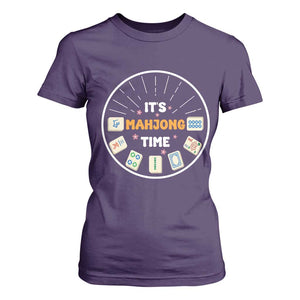It Is Mahjong Time T Shirt For Women Gambling Chinese Gift TS12 Purple Print Your Wear