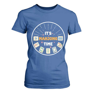 It Is Mahjong Time T Shirt For Women Gambling Chinese Gift TS12 Royal Blue Print Your Wear