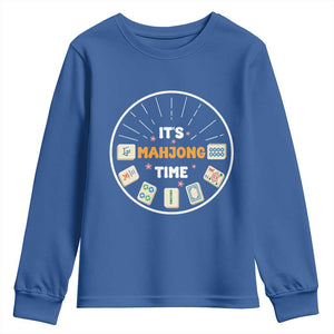 It Is Mahjong Time Youth Sweatshirt Gambling Chinese Gift TS12 Royal Blue Print Your Wear