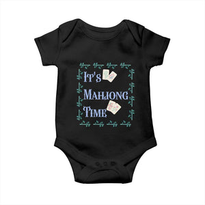 Mahjong Gift Baby Onesie It Is Mahjong Time For Players TS12 Black Print Your Wear