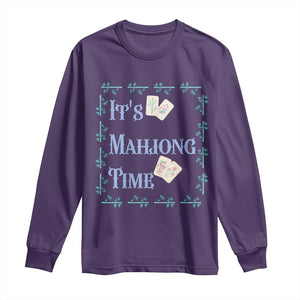 Mahjong Gift Long Sleeve Shirt It Is Mahjong Time For Players TS12 Purple Print Your Wear