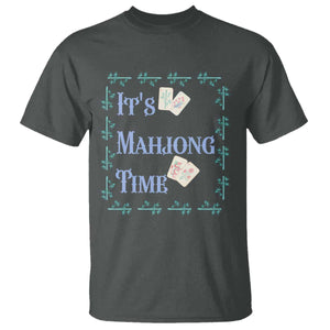 Mahjong Gift T Shirt It Is Mahjong Time For Players TS12 Dark Heather Print Your Wear