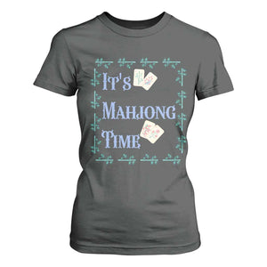 Mahjong Gift T Shirt For Women It Is Mahjong Time For Players TS12 Dark Heather Print Your Wear