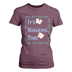 Mahjong Gift T Shirt For Women It Is Mahjong Time For Players TS12 Maroon Print Your Wear
