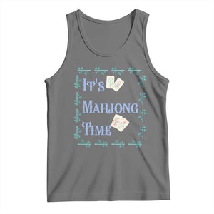 Mahjong Gift Tank Top It Is Mahjong Time For Players TS12 Black Heather Print Your Wear