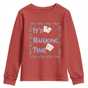 Mahjong Gift Youth Sweatshirt It Is Mahjong Time For Players TS12 Red Print Your Wear