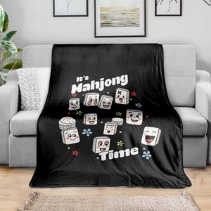 It Is Mahjong Time Throw Blanket Mahjong Lover Gift TS12 Print Your Wear