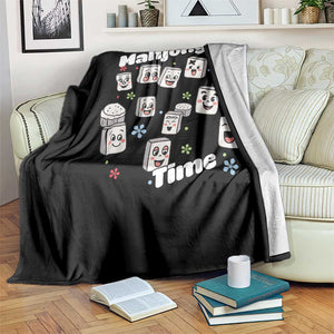It Is Mahjong Time Throw Blanket Mahjong Lover Gift TS12 Print Your Wear